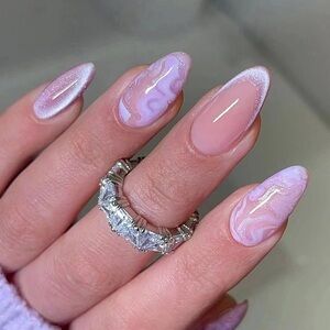 Glitter Swirl Art Nails